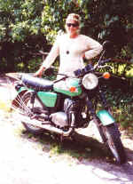 Elizabeth and her "Jawa" taxi